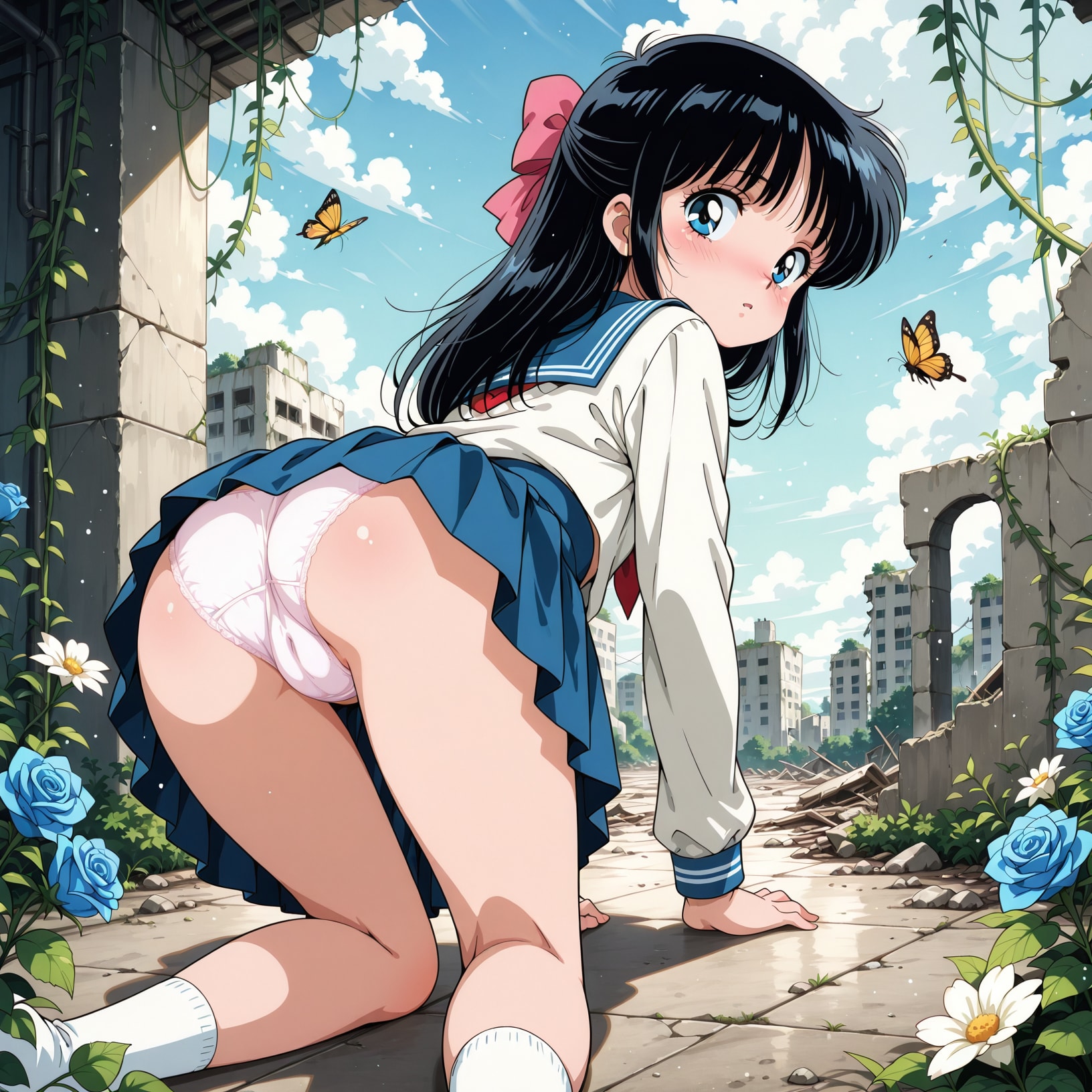 セーラー服の少女【パンチラ】