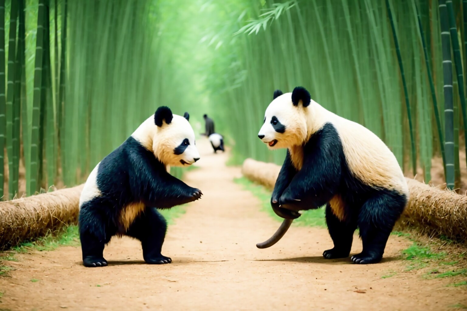 少女とパンダの決闘 | の人気AIイラスト・グラビア