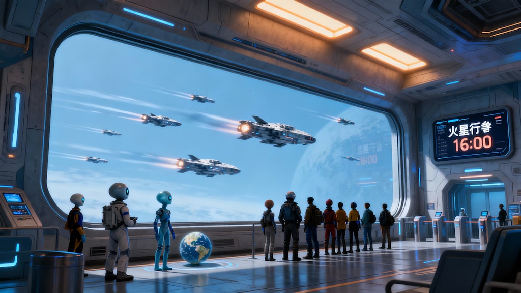 背景２３　宇宙港