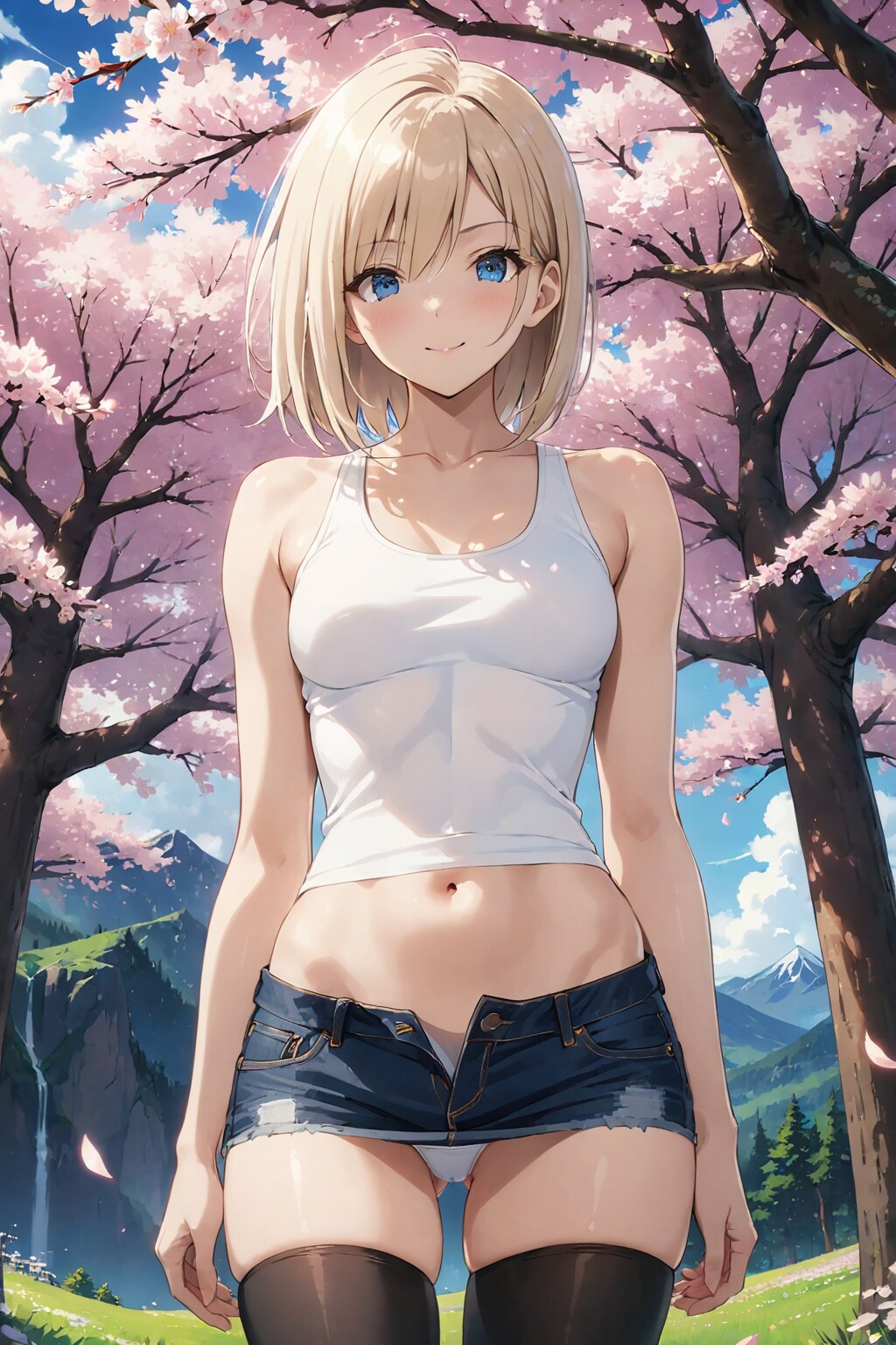 桜ニーハイ④