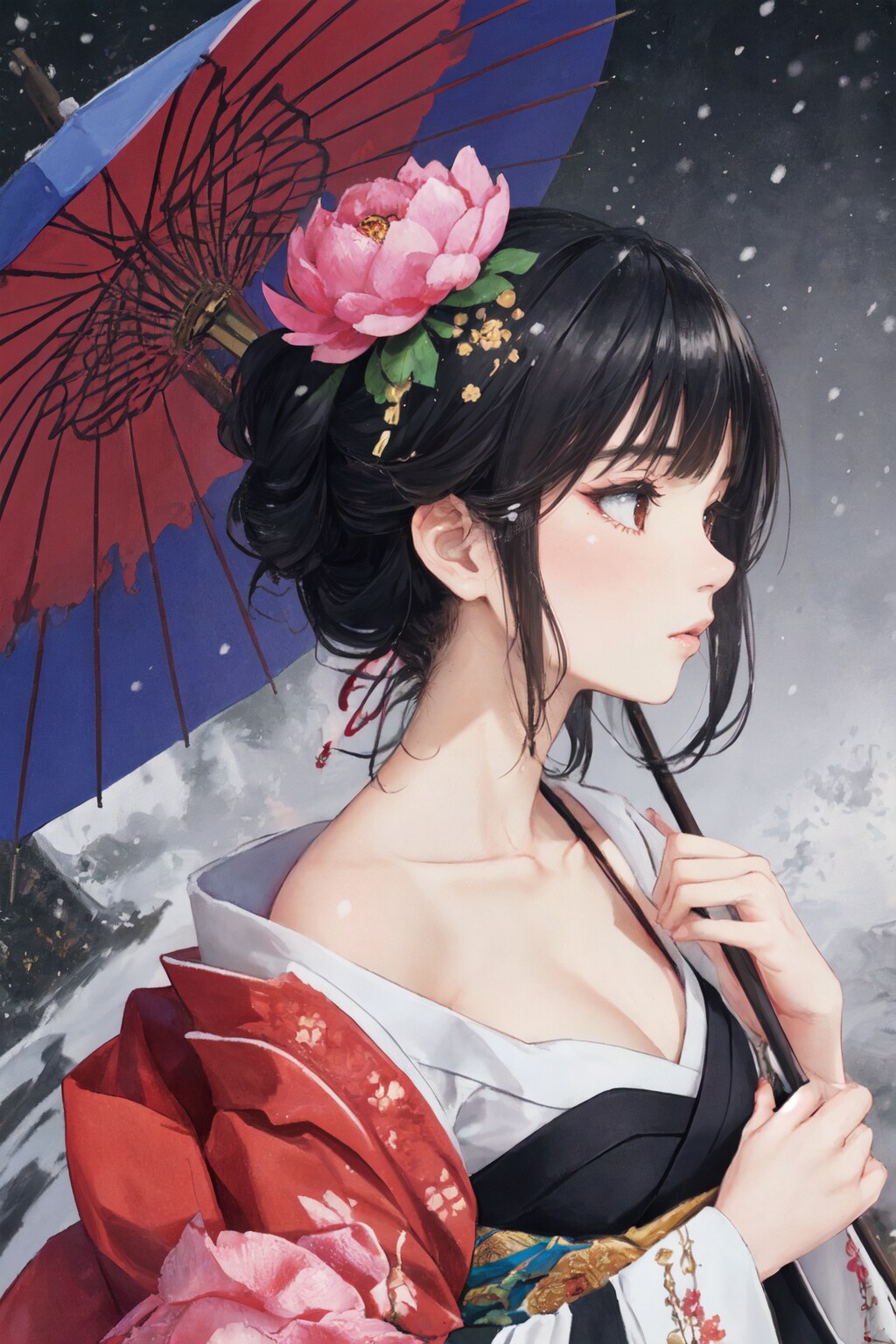 水無月に雪、詮無きは牡丹