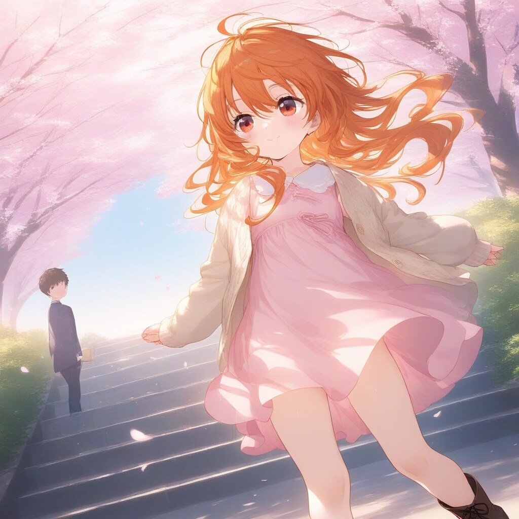 ららちゃん　桜と桜色ワンピース