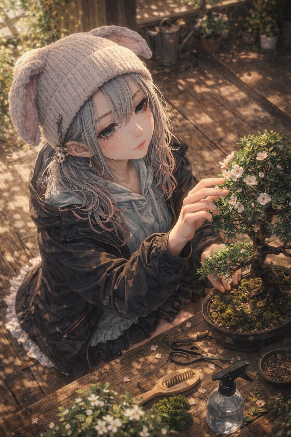 盆栽と少女♡ | の人気AIイラスト・グラビア