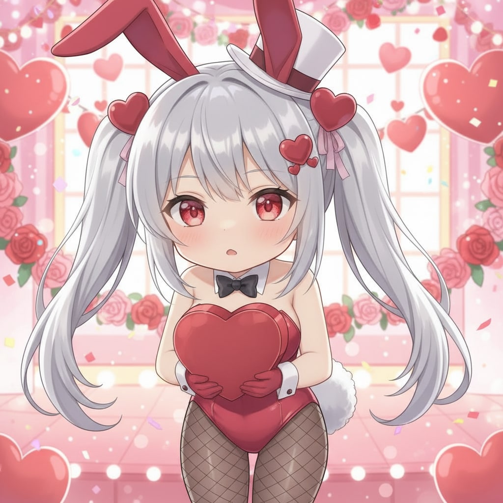 白ツイぴょん。バレンタインバニー