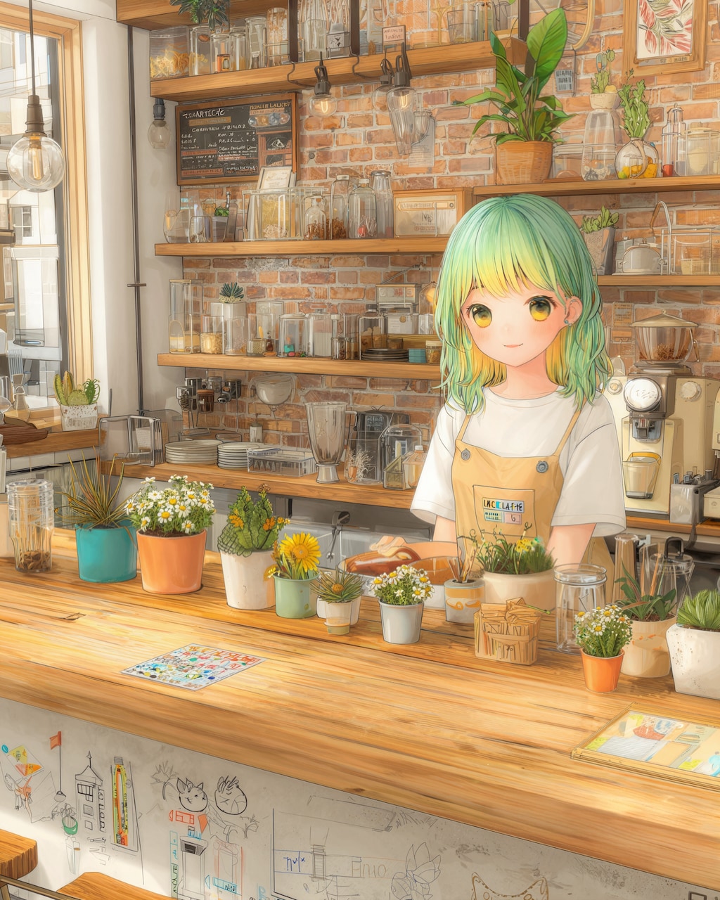 小さなアートとハーブティーでお出迎え