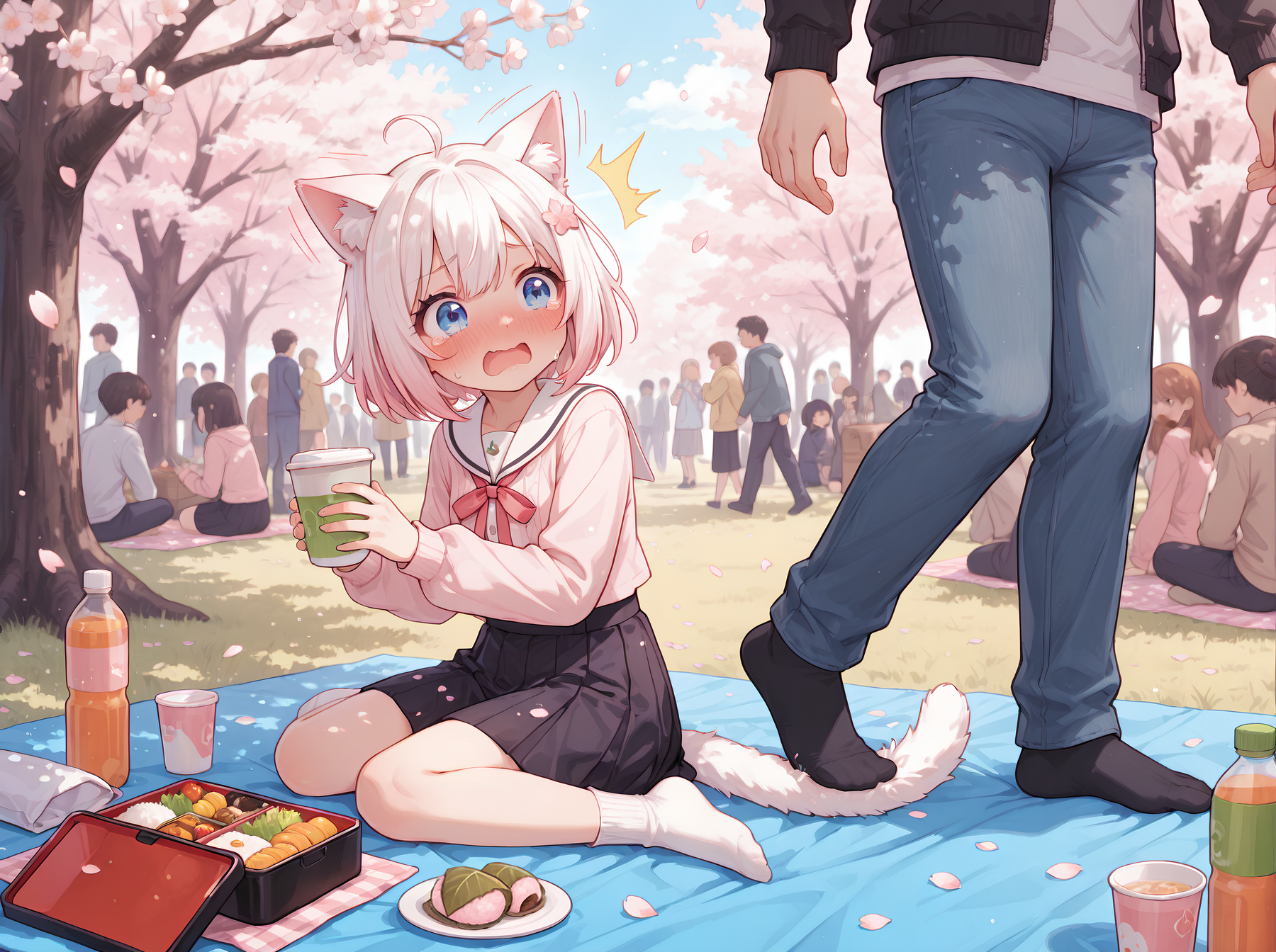 にゃっ🐾！？それ私のしっぽ！🌸 | の人気AIイラスト・グラビア