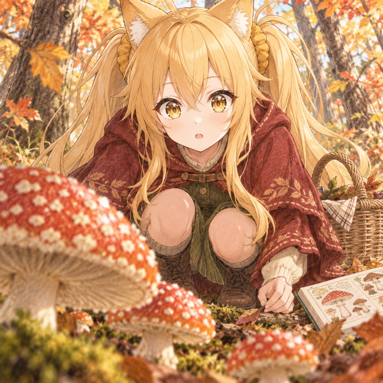 キノコ狩りのミラ | の人気AIイラスト・グラビア