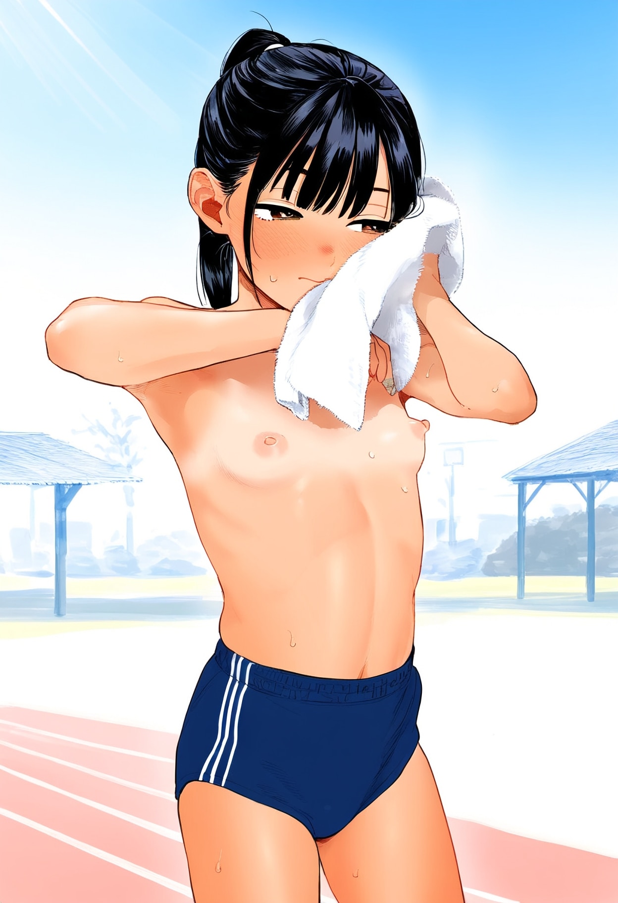 青ブルマで乾布摩擦