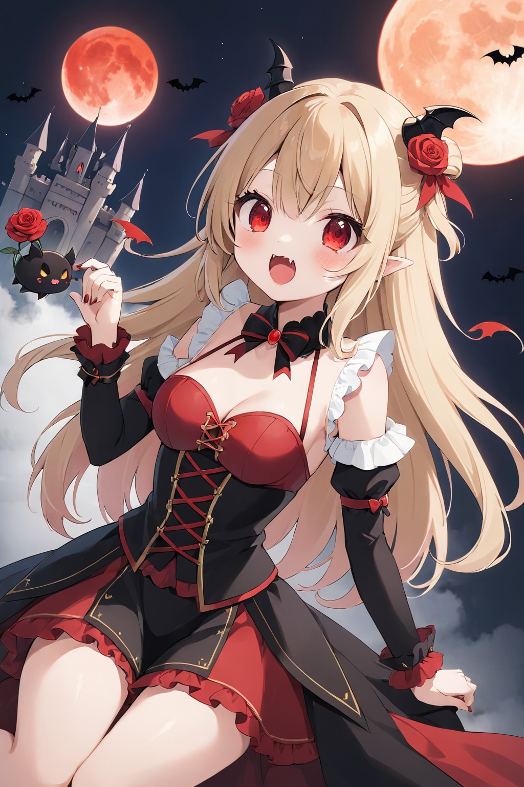 使い魔 バラをプレゼントする