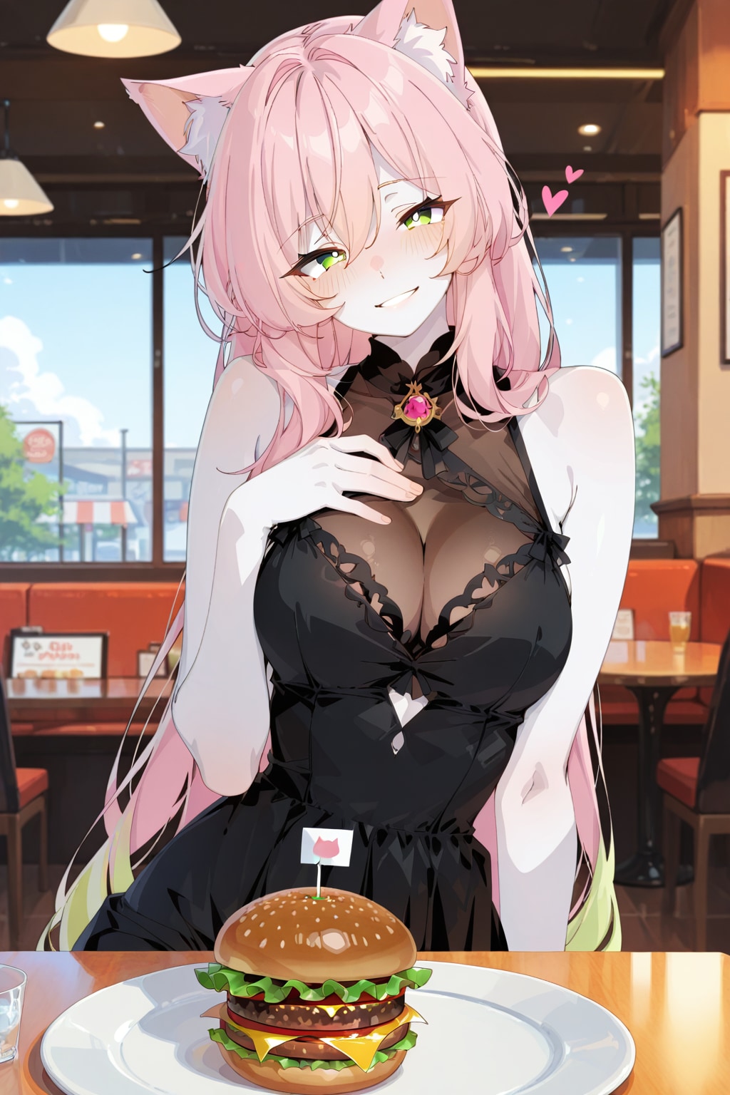 ハンバーガー食べる❓🐱🍔