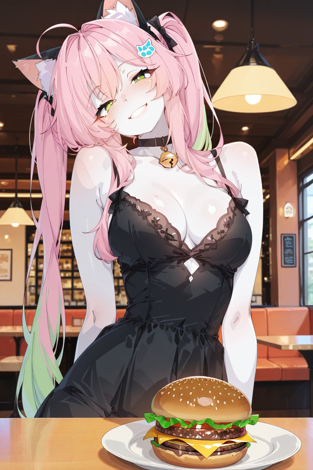 ハンバーガー食べる❓🐱🍔