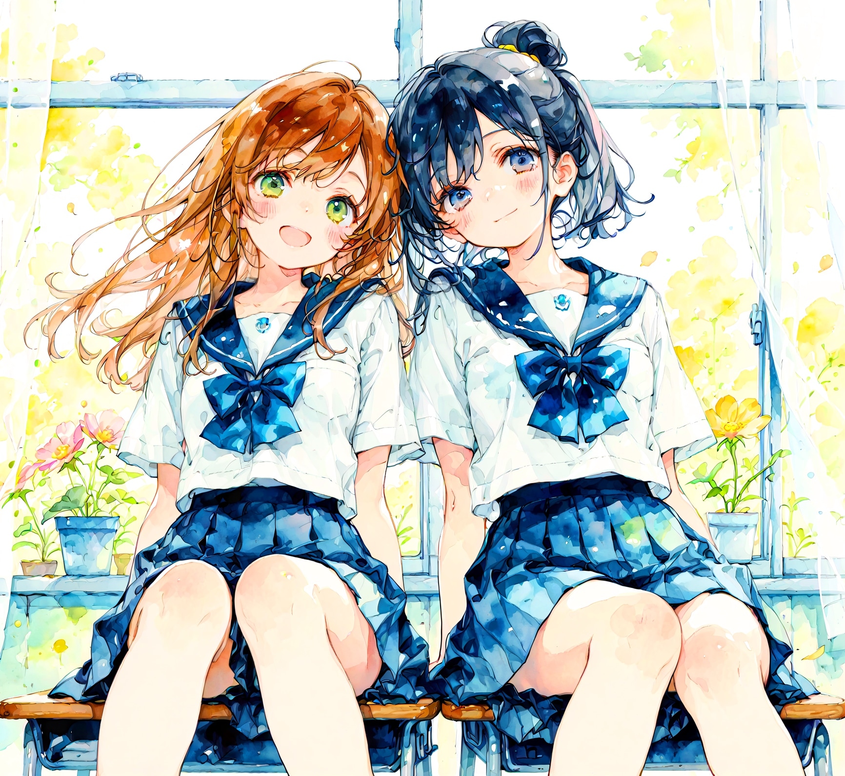 机の上の少女 | の人気AIイラスト・グラビア