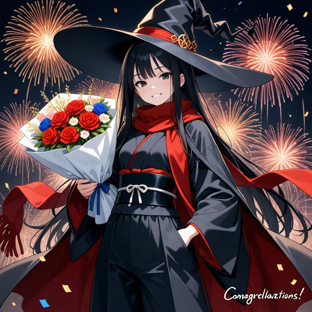 花束と魔女さん | の人気AIイラスト・グラビア