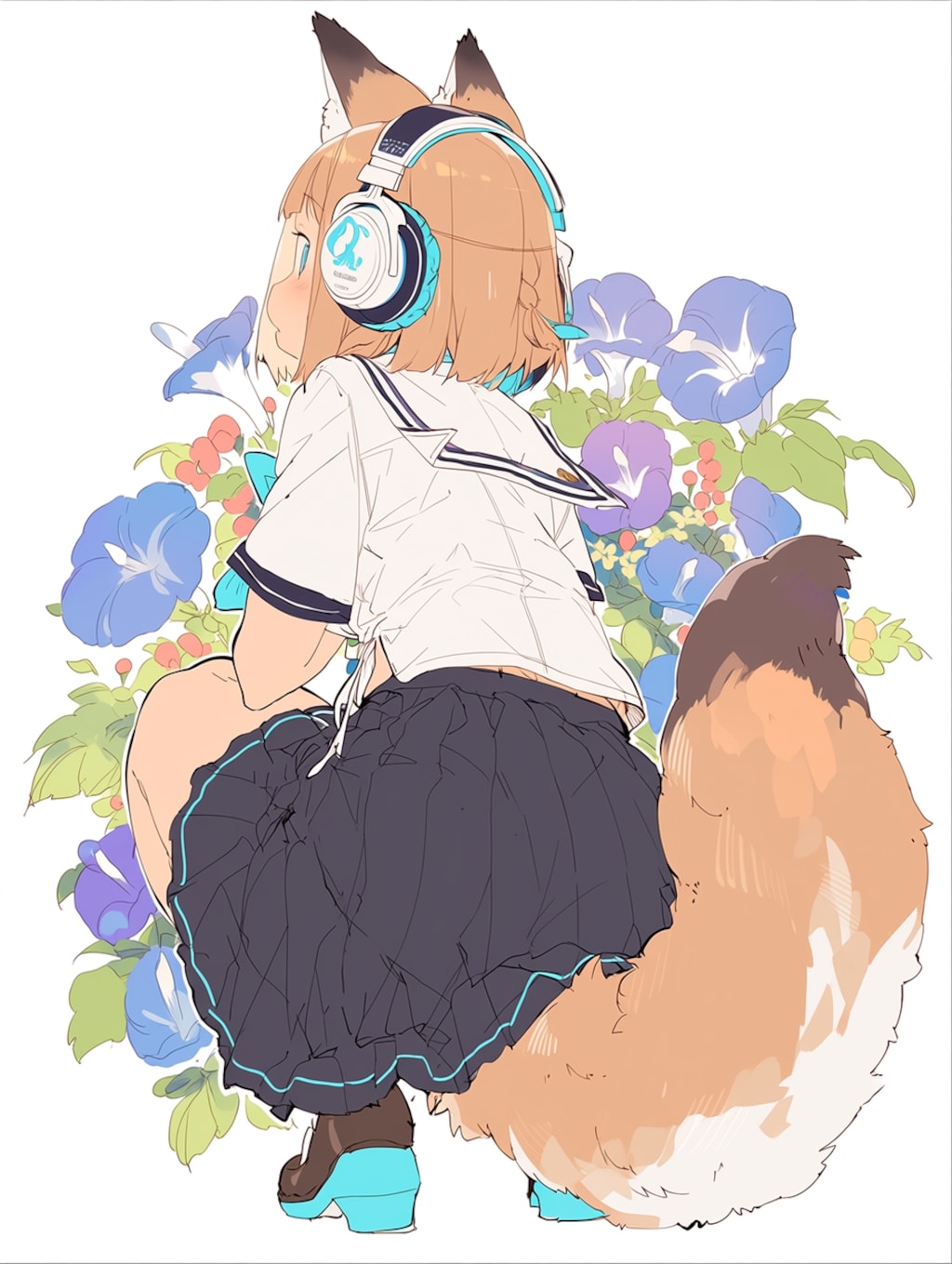 しっぽと朝顔