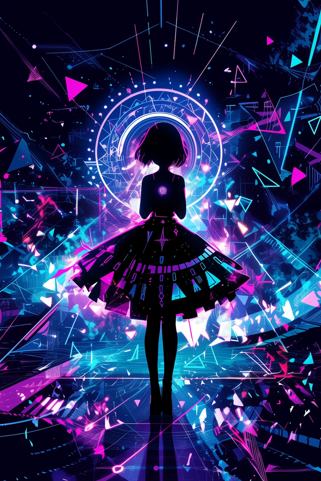 ネオンと幾何学模様