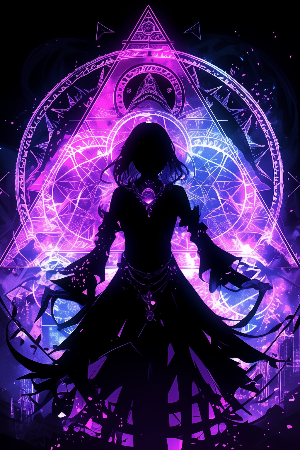 ネオンと幾何学模様