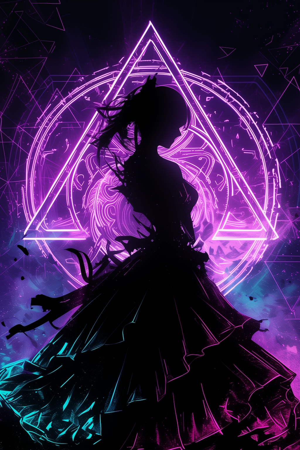 ネオンと幾何学模様