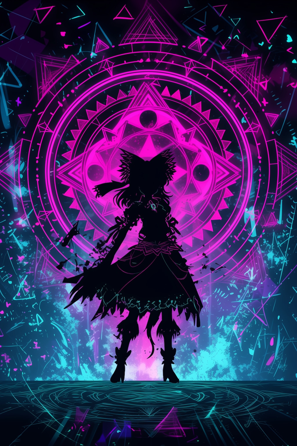 ネオンと幾何学模様