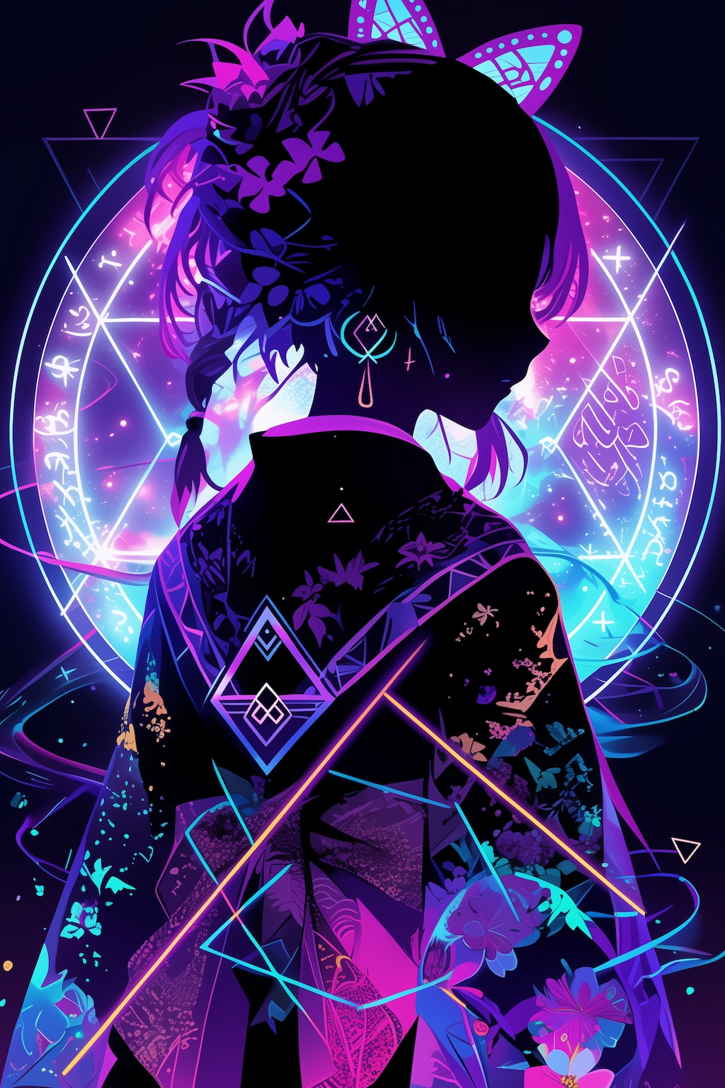 ネオンと幾何学模様