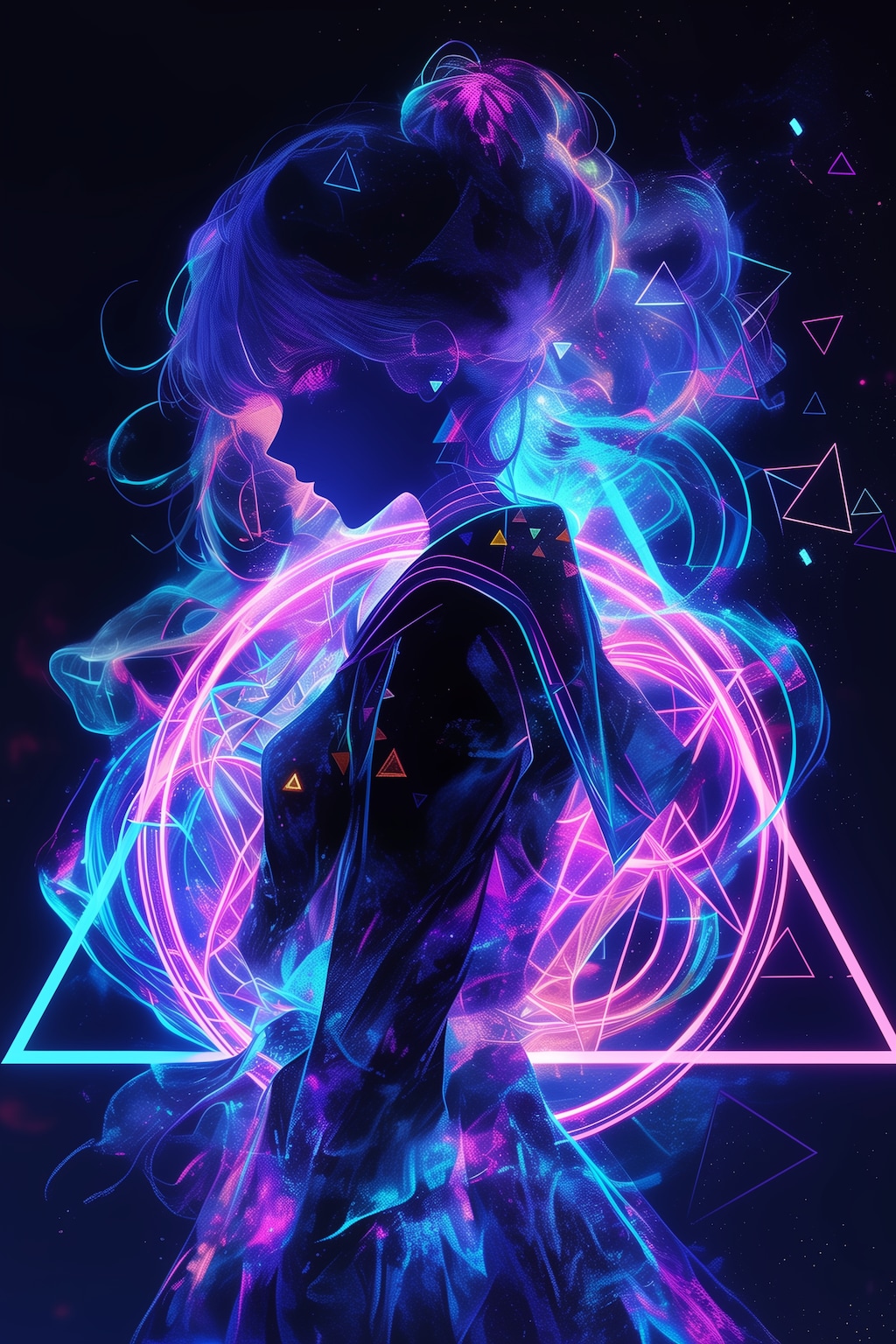 ネオンと幾何学模様