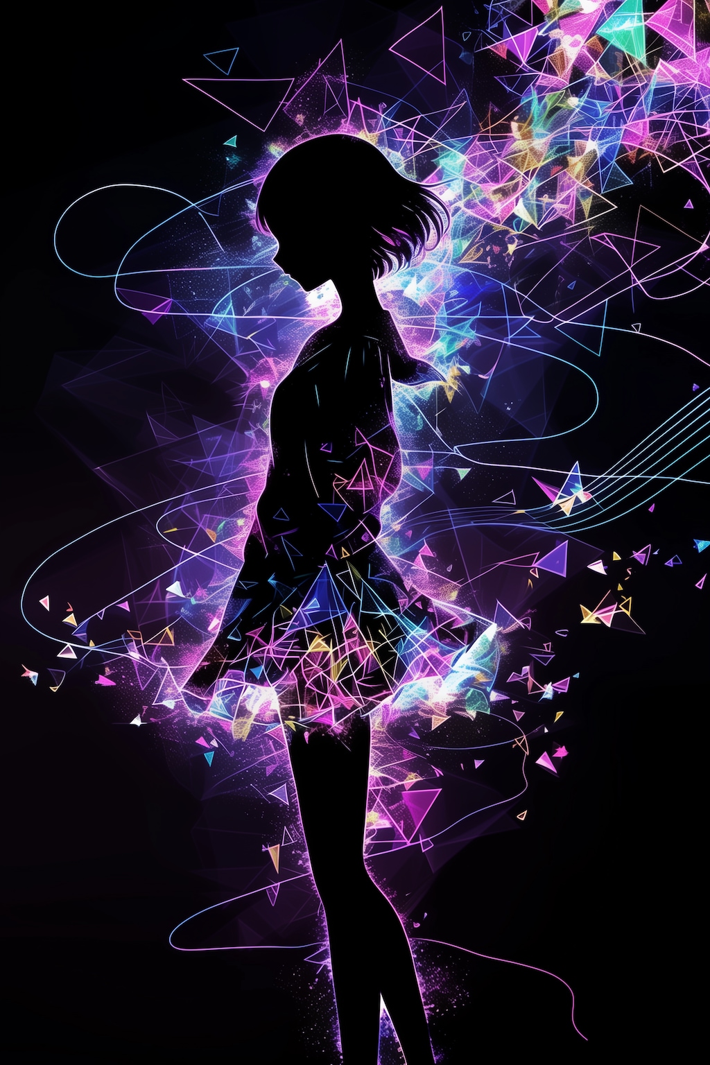 ネオンと幾何学模様