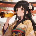 瓶ビールを直飲みするお行儀の悪いさくらちゃん 3枚目