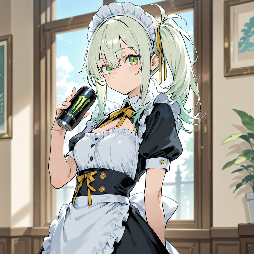 喜緑やエナドリ飲んでお仕事だ　弾