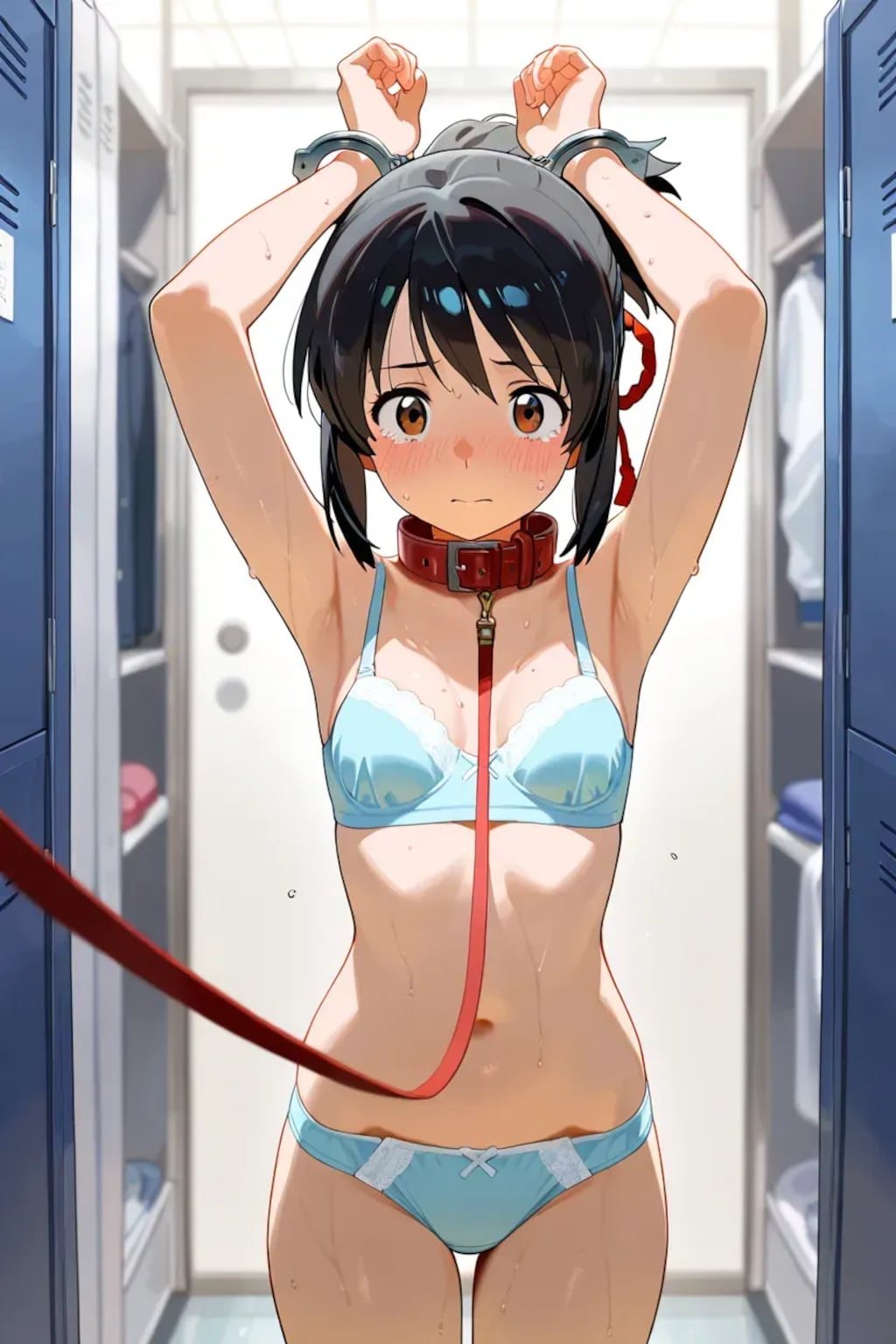 三葉の弱みを握って性処理。悔しがってフェラ。