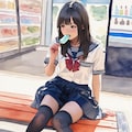 コンビニでアイスキャンディーを補給中の少女 2枚目