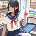 コンビニでアイスキャンディーを補給中の少女 3枚目