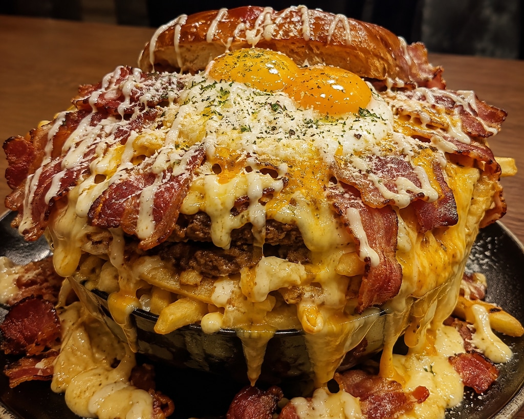 (ChatGPT)背徳の極悪チーズバーガー丼