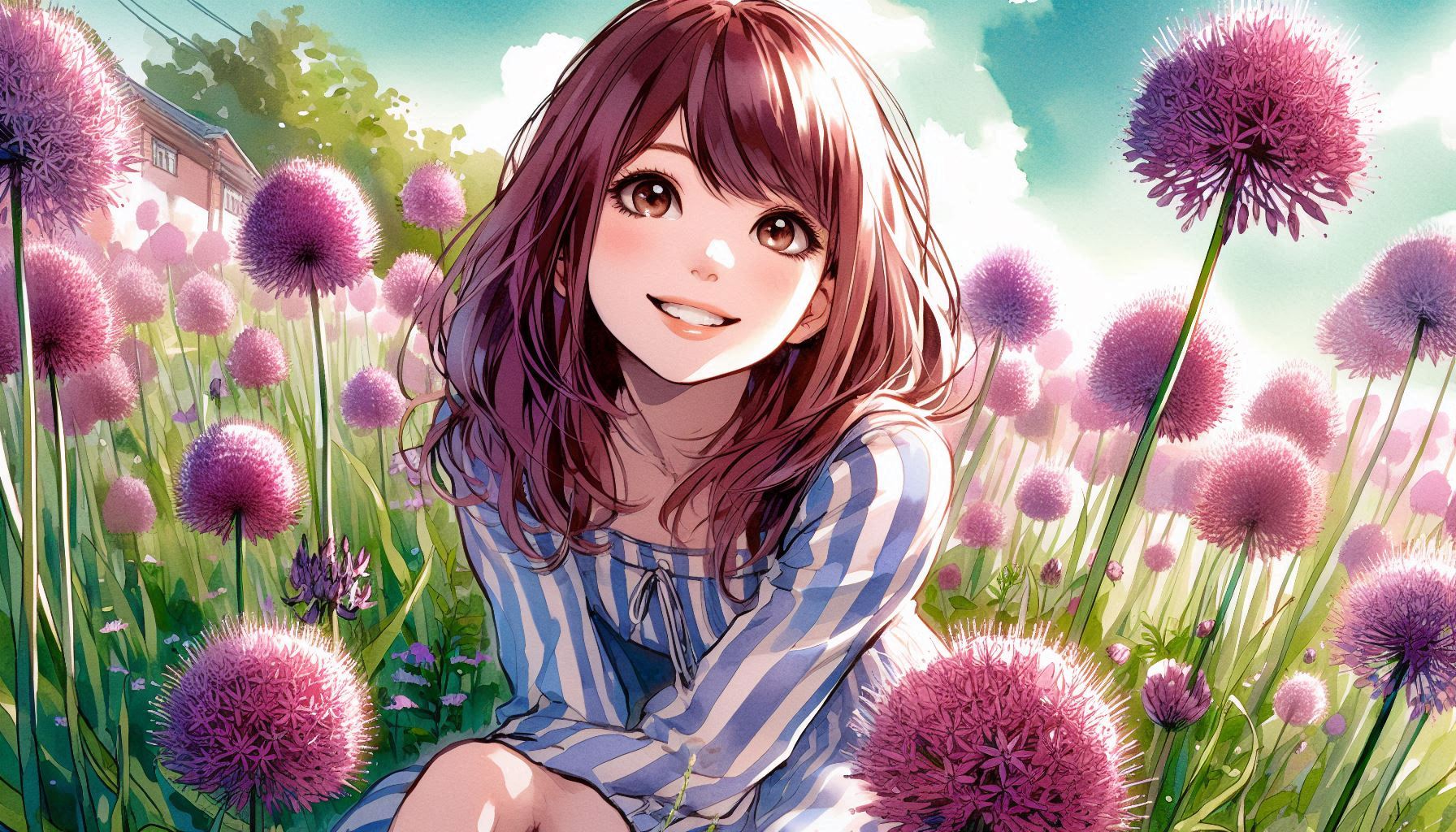 誕生花　0516 アリウム | の人気AIイラスト・グラビア