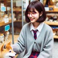 眼鏡女子 楓のワンコとのふれあい 3枚目