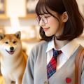 眼鏡女子 楓のワンコとのふれあい 4枚目