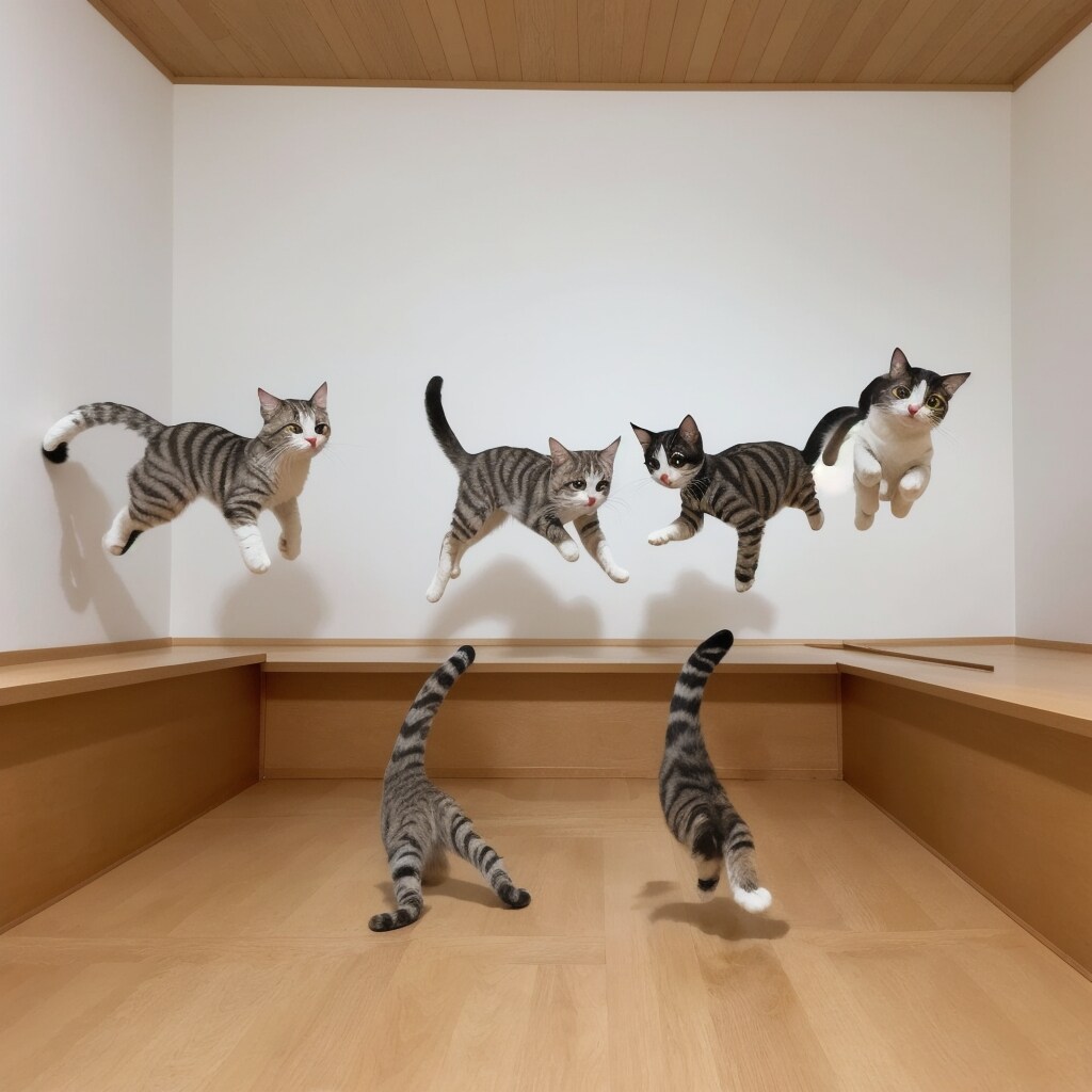 宙を舞うねこたち