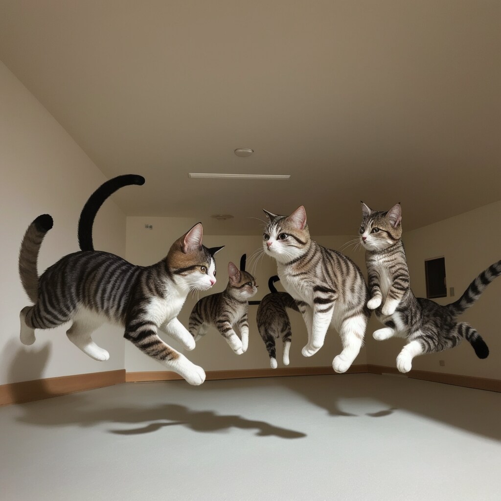 宙を舞うねこたち