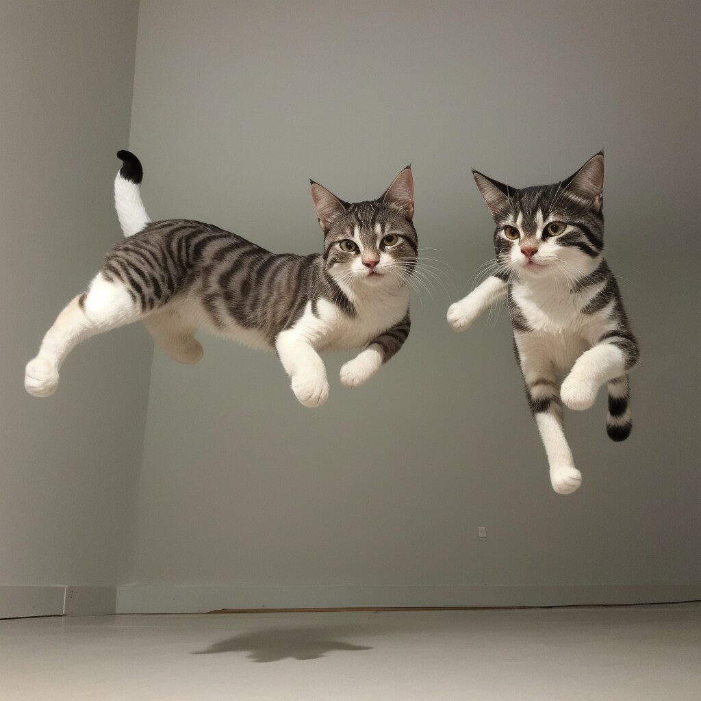 宙を舞うねこたち