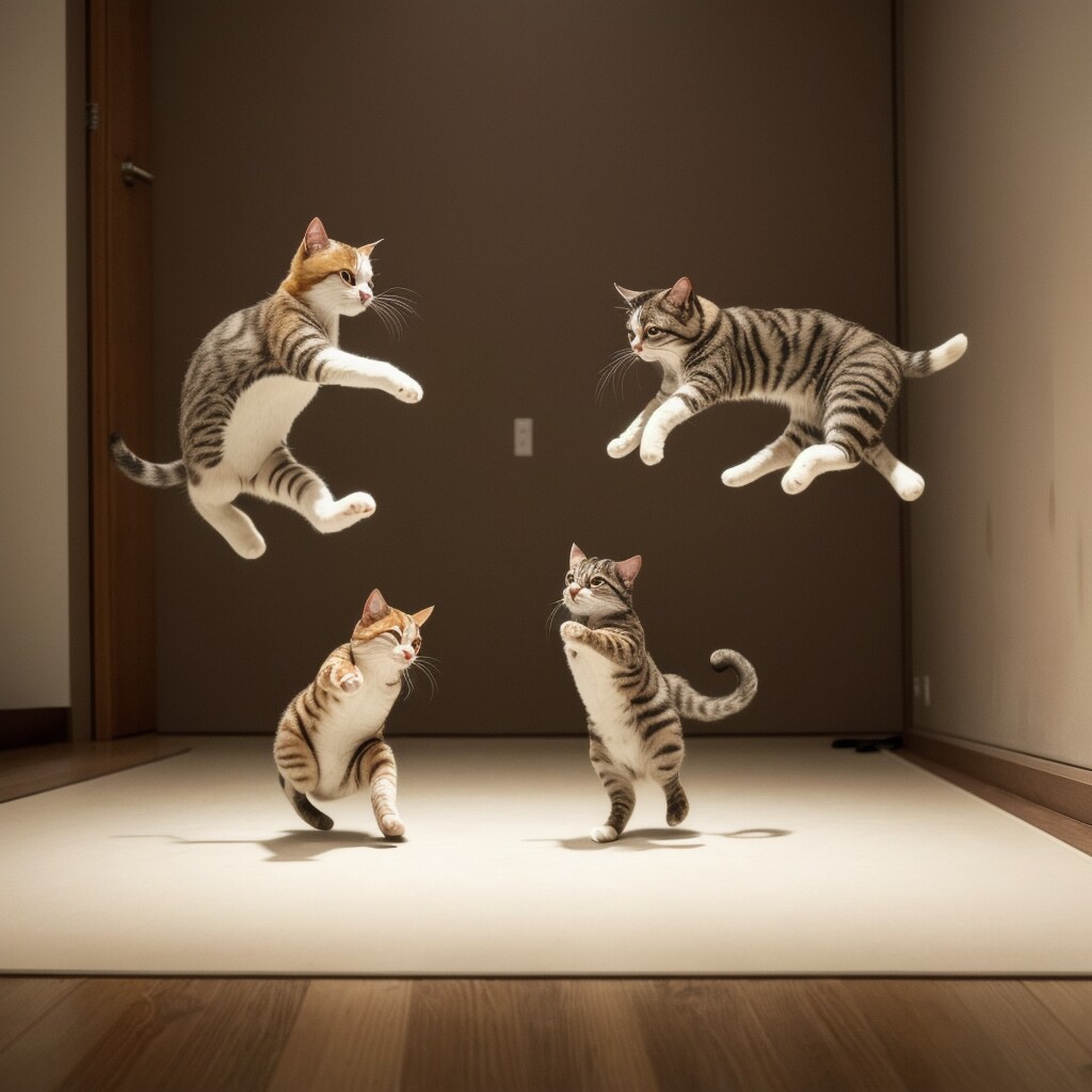 宙を舞うねこたち