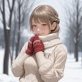 セーターと雪の平原 2枚目