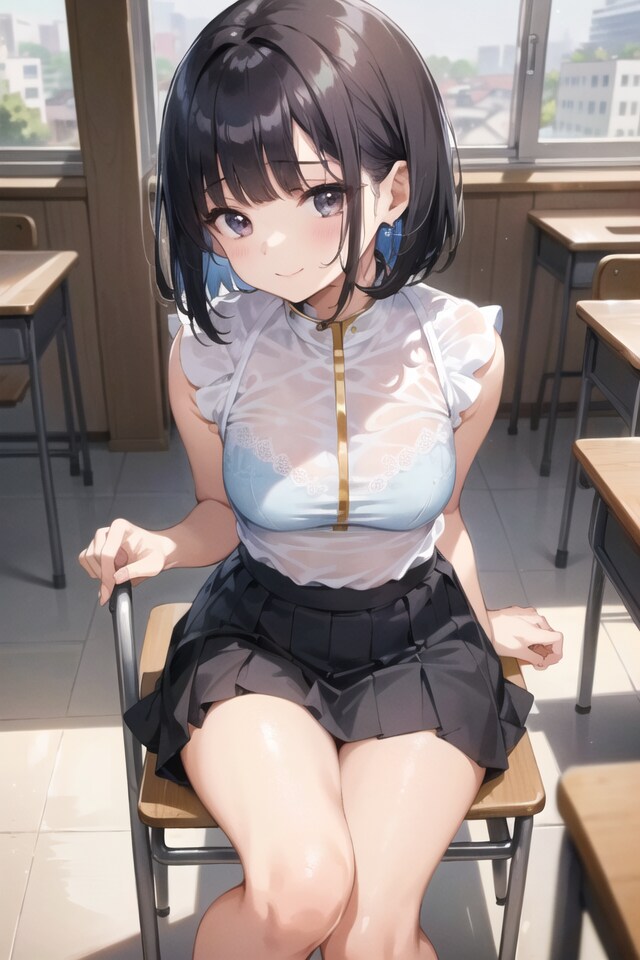青ブラ透け子