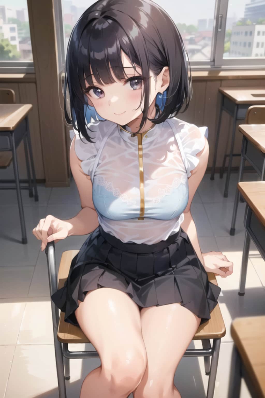 青ブラ透け子