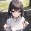 青ブラ透け子 2枚目