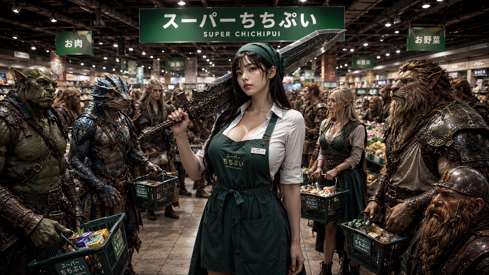 レジの割り込みは許さない！異世界スーパーちちぷいの