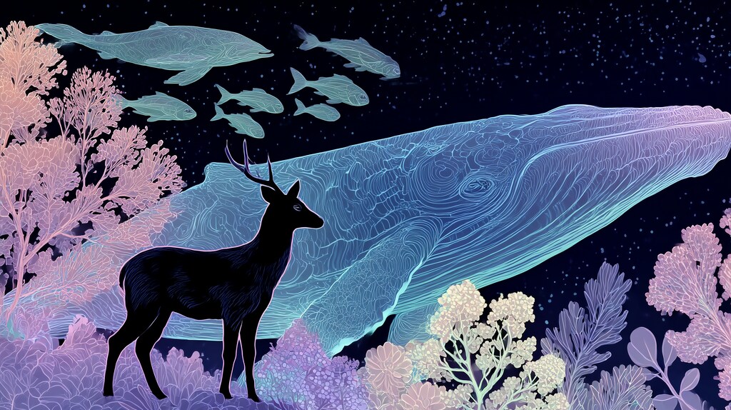 花咲く丘とネオンとクジラ