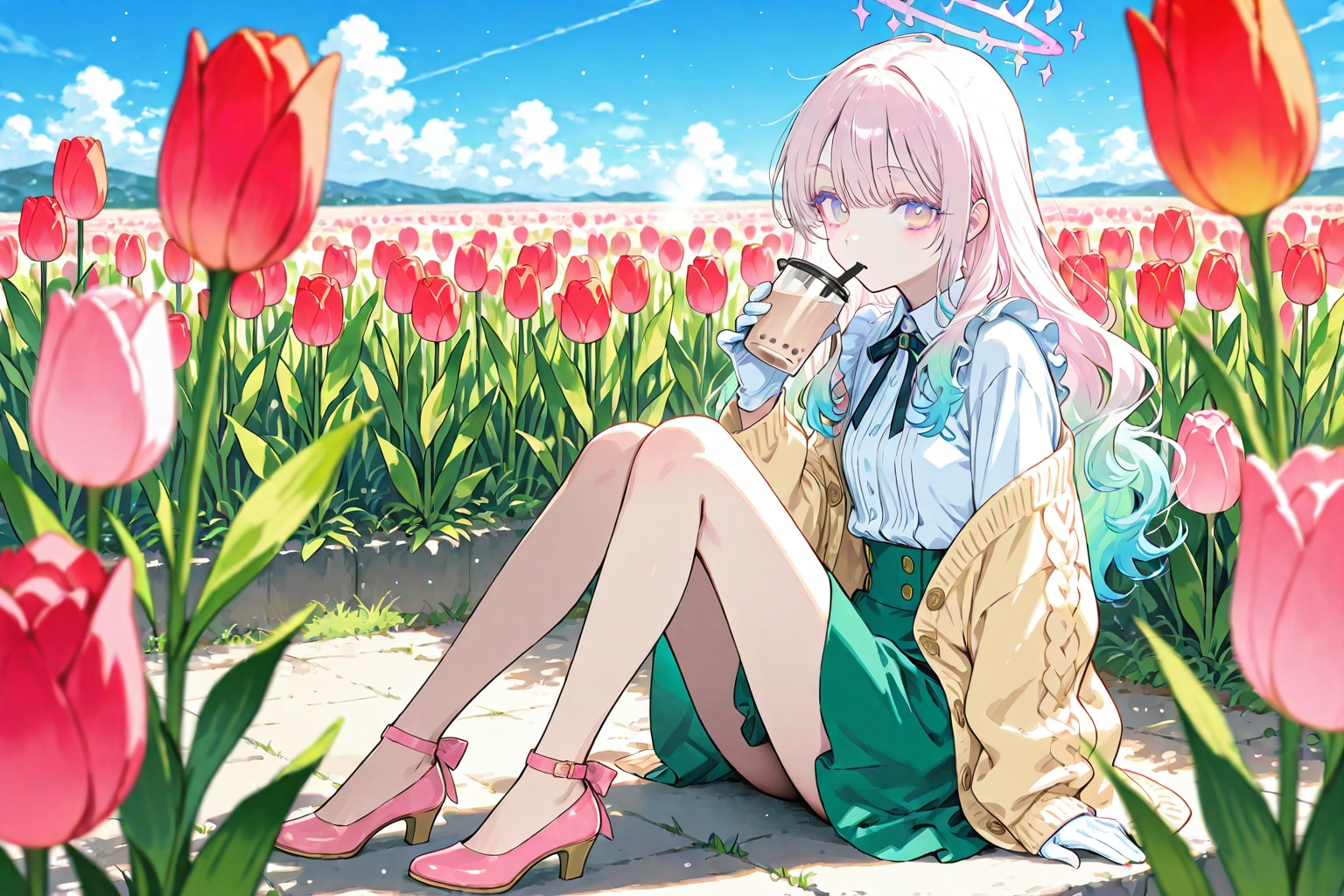 春花とミルクな午後 | の人気AIイラスト・グラビア