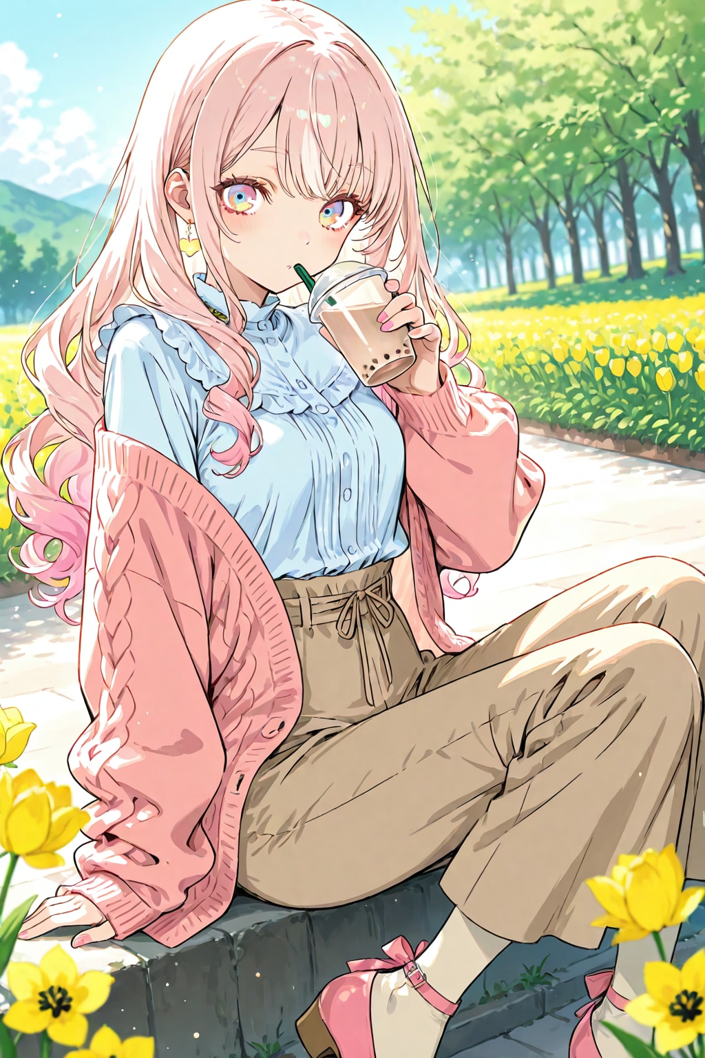 春花とミルクな午後