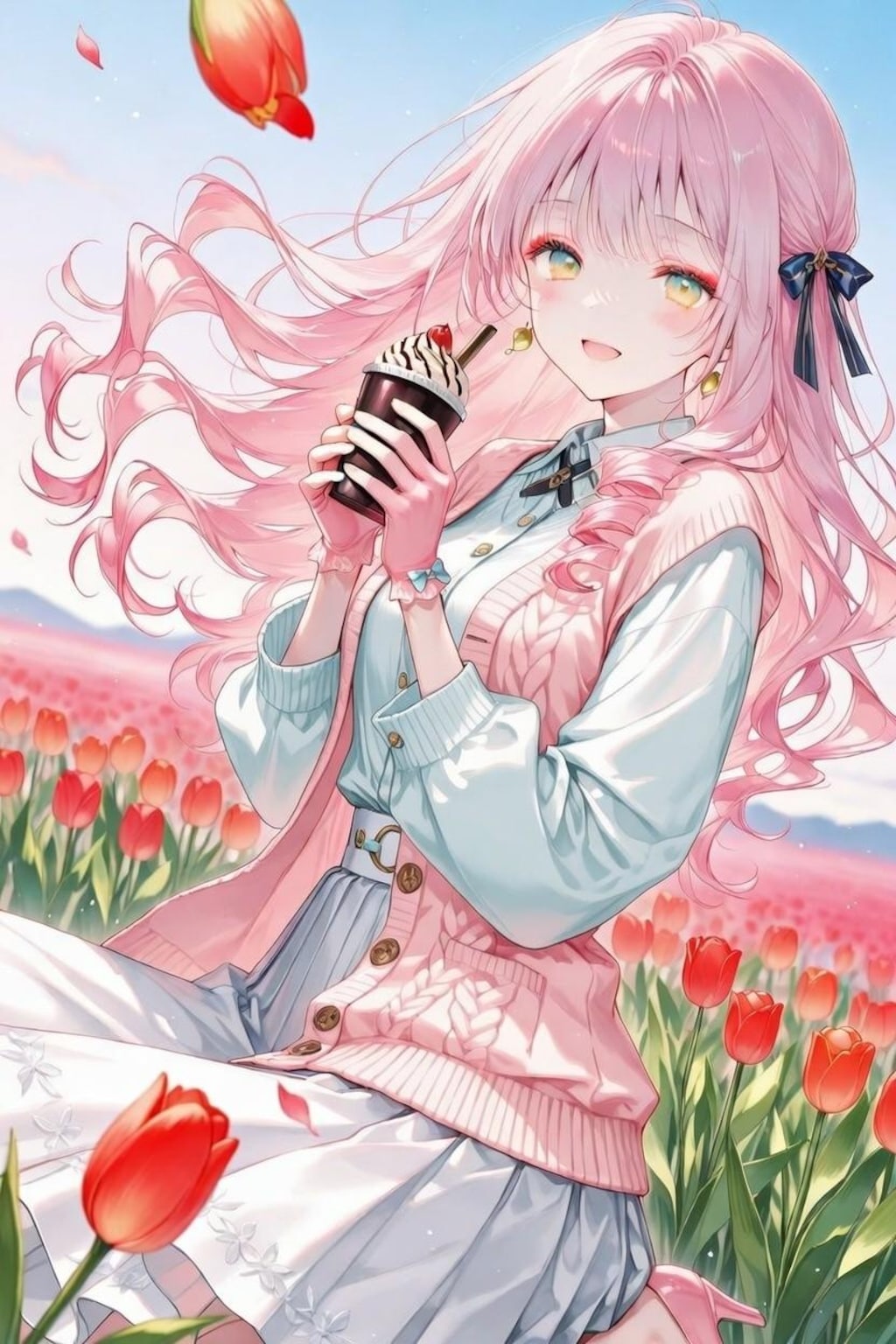 春花とミルクな午後