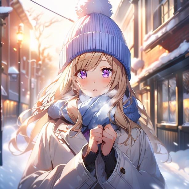 金髪アイドルと冬デート | の人気AIイラスト・グラビア