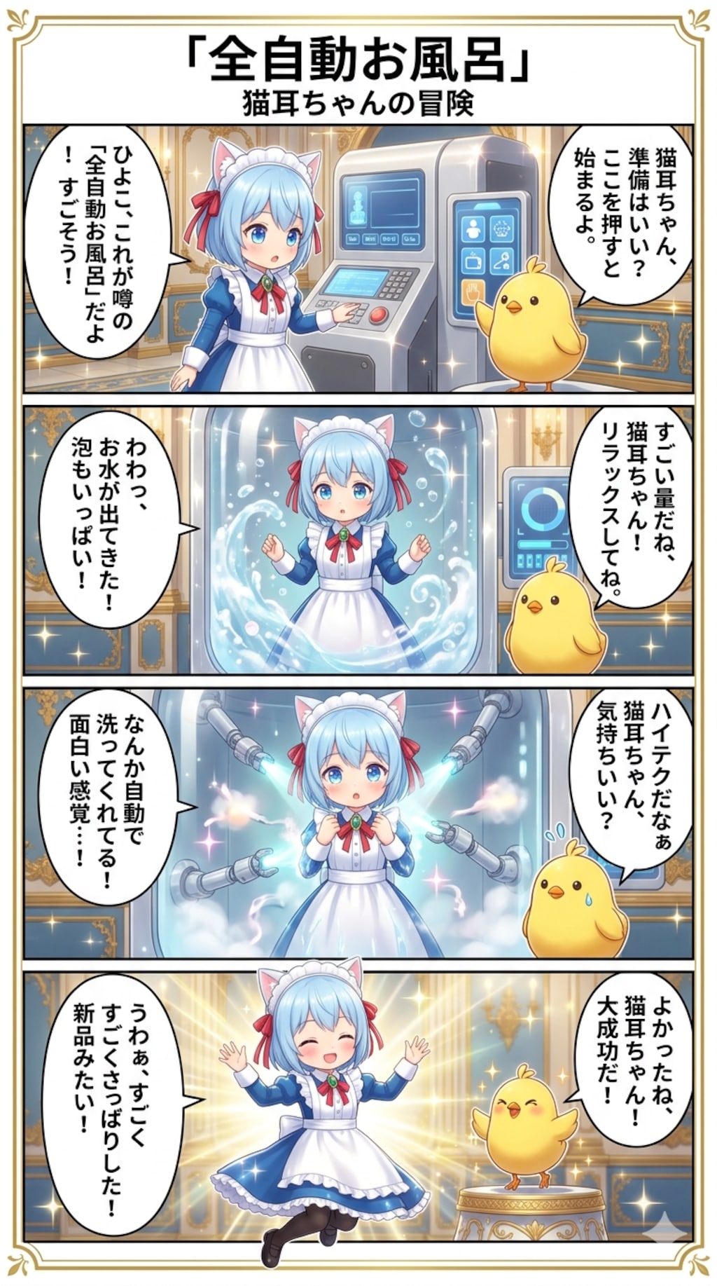 全自動お風呂　猫耳ちゃんの冒険