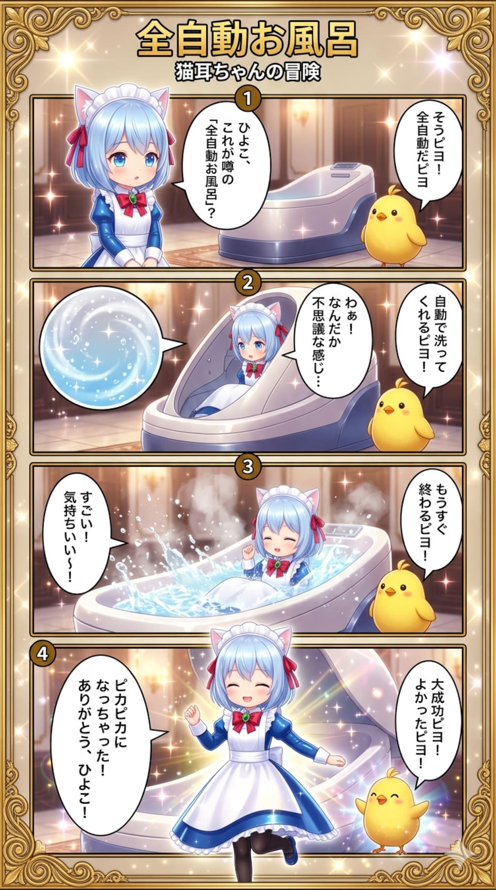 全自動お風呂　猫耳ちゃんの冒険